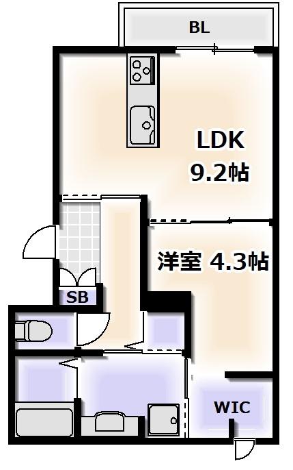 ラルーチェ(1LDK/1階)の間取り写真