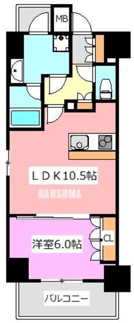 デュオステージ王子II(1LDK/1階)の間取り写真