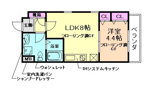 PRIMAVERA HILLS(1LDK/2階)の間取り写真