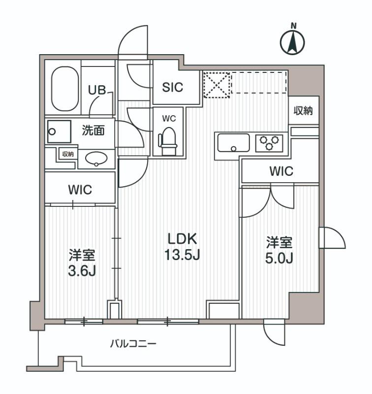 シーズンフラッツ両国サウス(2LDK/7階)の間取り写真
