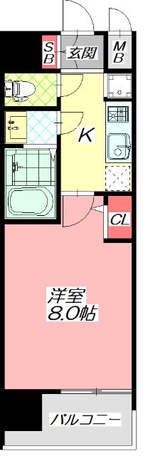 プレサンスNEO大和田STATIONベゼル(1K/11階)の間取り写真