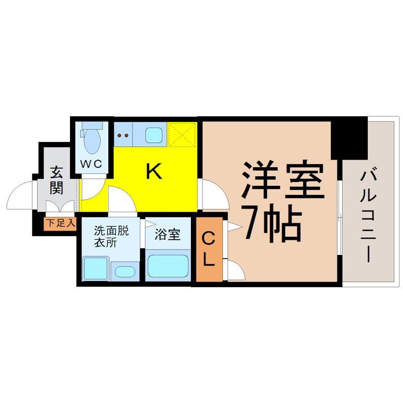 エスリード大須観音プリモ(1K/7階)の間取り写真
