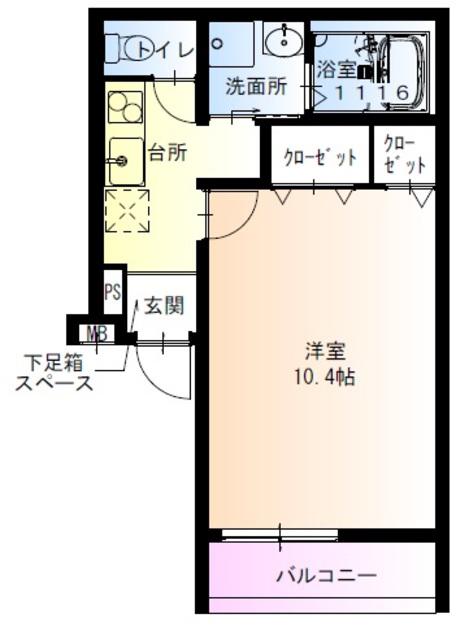 フジパレス月出町III番館(1K/2階)の間取り写真
