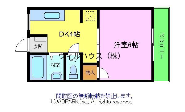 リックス(1K/2階)の間取り写真