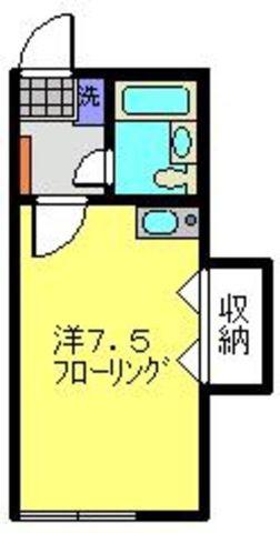 ヴァイルヘンハイム(ワンルーム/2階)の間取り写真