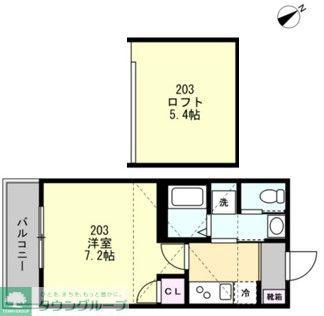 FELICE鵠沼海岸(1K/2階)の間取り写真