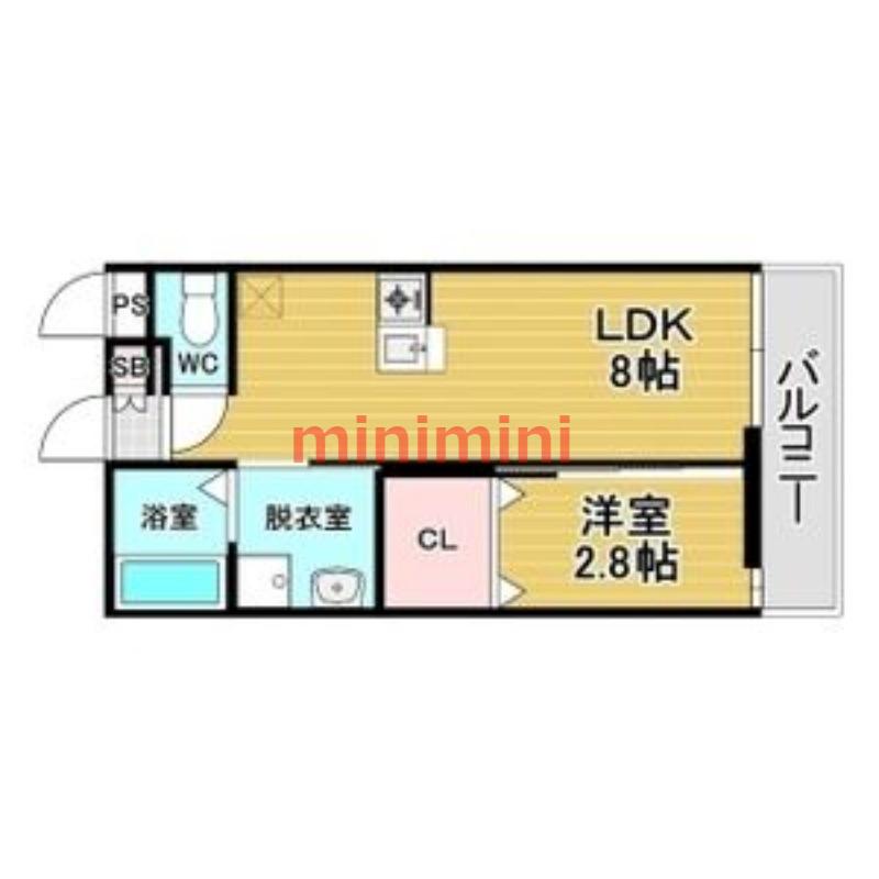 リアコート関大前II(1LDK/2階)の間取り写真