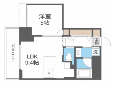 WAVE ON HORIE TOWER(1LDK/11階)の間取り写真