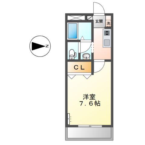 サンエポック(1K/1階)の間取り写真