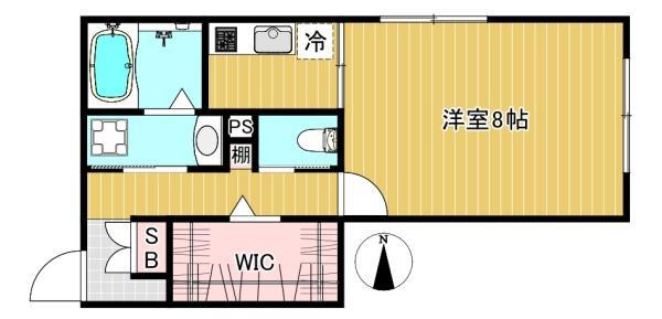 LE BLANC ET 自由が丘(1SK/1階)の間取り写真