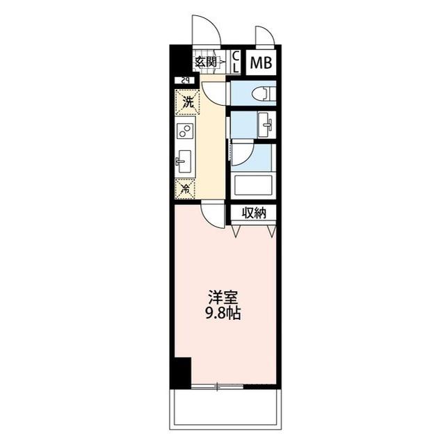 パークソレイユ新潟駅前(1K/3階)の間取り写真