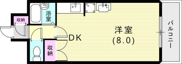 パックスヴィラ平野(1DK/1階)の間取り写真