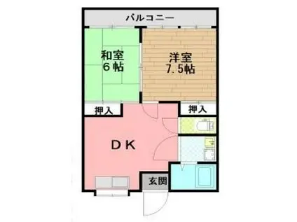 昭栄マンション(2DK/2階)の間取り写真