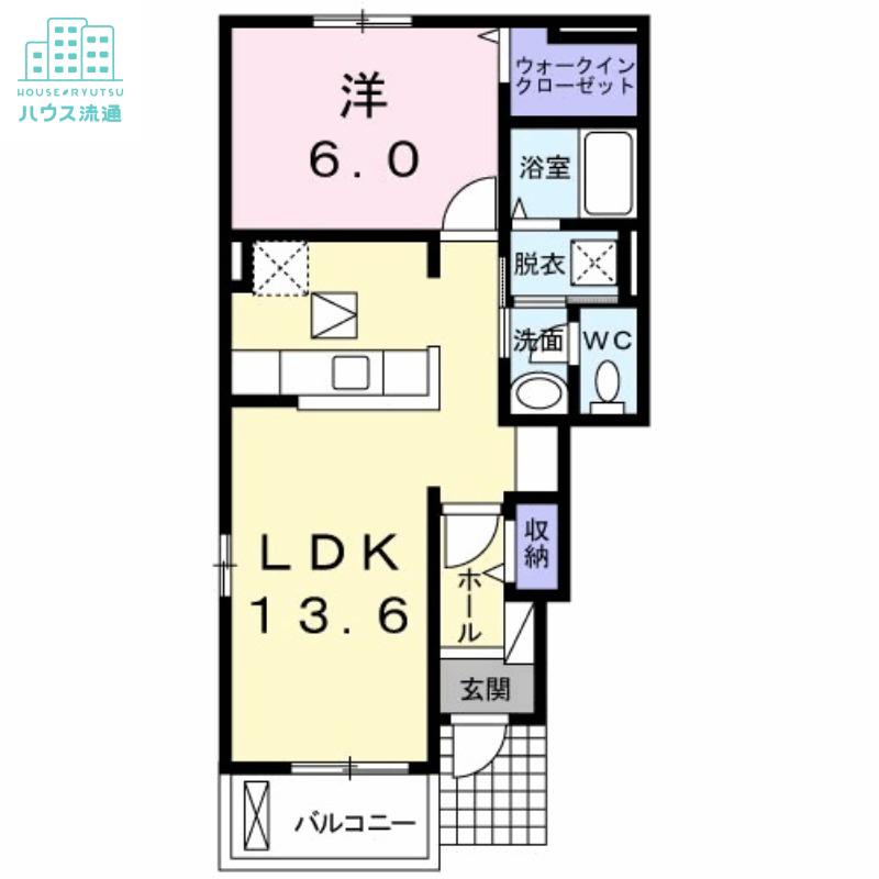 らんたん A(1LDK/1階)の間取り写真