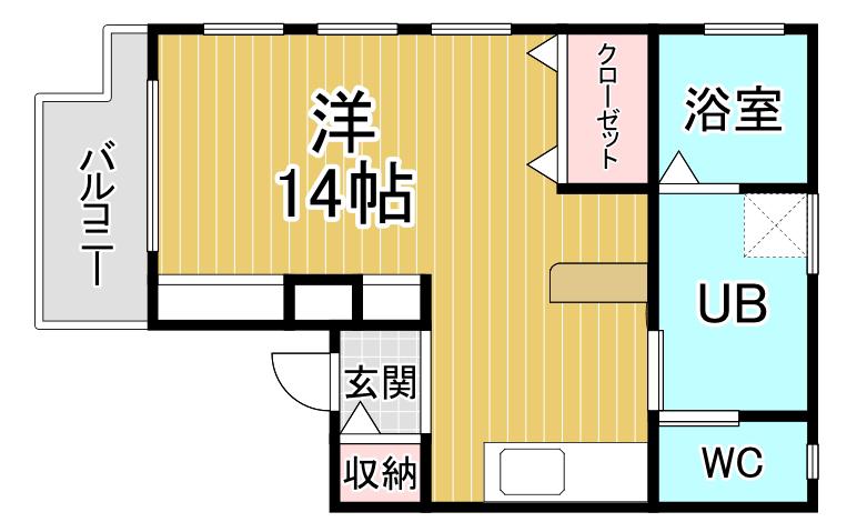 ソフィエルⅣ(ワンルーム/1階)の間取り写真