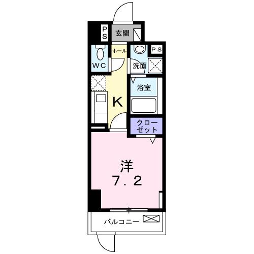 トゥットフェリーチェ八王子(1K/1階)の間取り写真