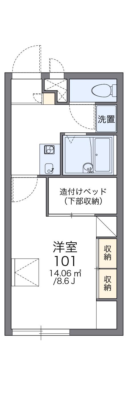 レオパレスグレイス(1K/1階)の間取り写真