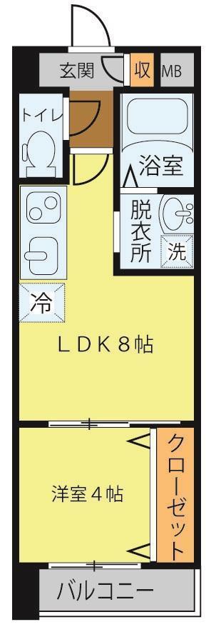 シェルグランデ泉中央(1LDK/1階)の間取り写真