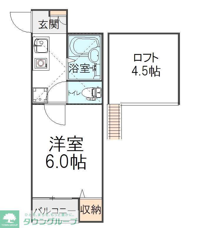 LUNARIA X ルナリア テン(1K/1階)の間取り写真
