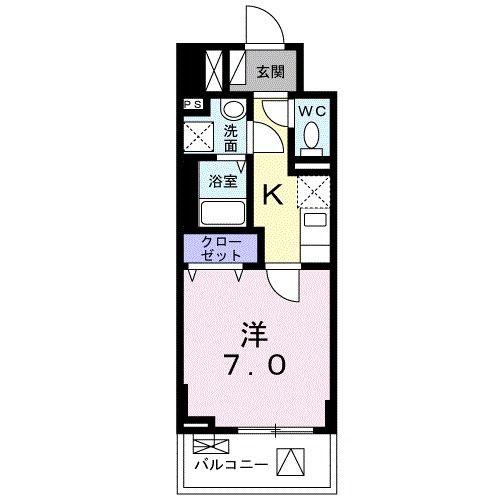 ジョリ シャルマン(1K/2階)の間取り写真
