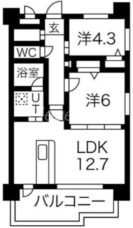 ルネサンス(2LDK/4階)の間取り写真