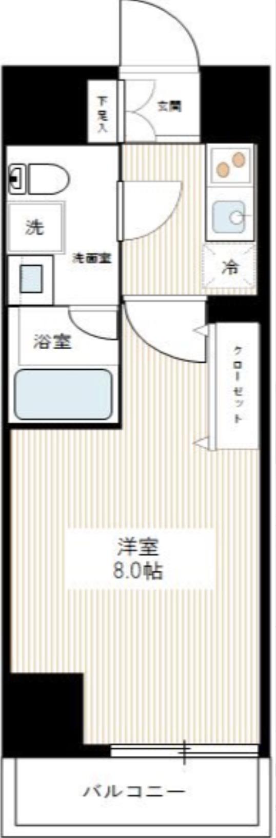 MA-RO SENJU CREST TAPP(1K/3階)の間取り写真