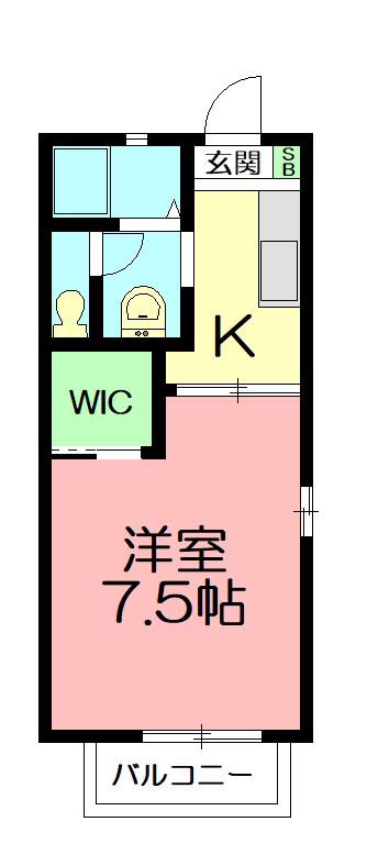 ライブリー湘南I(1K/1階)の間取り写真