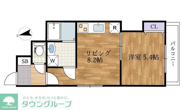 OHANA(1LDK/2階)の間取り写真