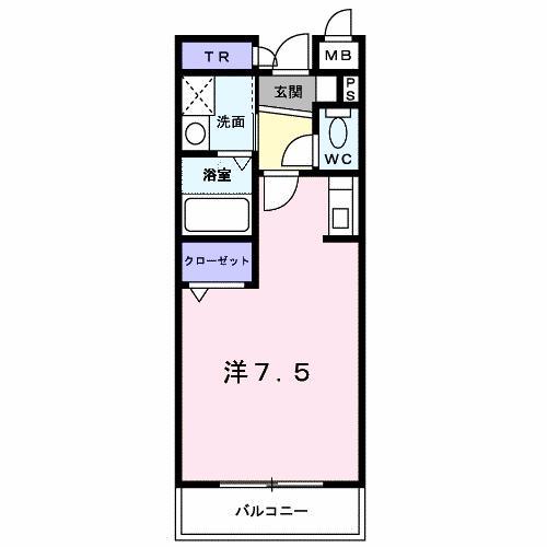 ラピュタ(ワンルーム/2階)の間取り写真