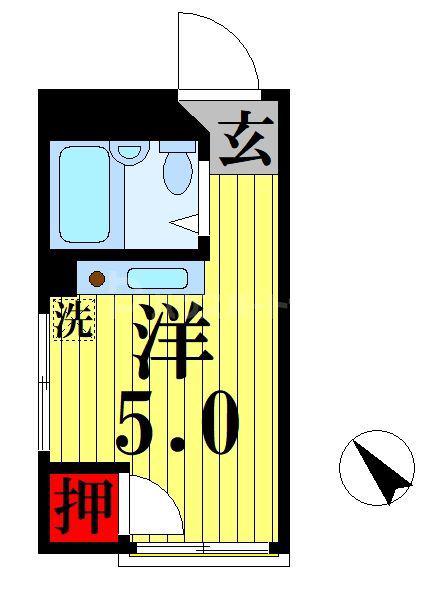 中央本町宏和ハイツ(ワンルーム/3階)の間取り写真