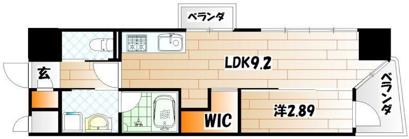 ラフィーネ上葛原(1LDK/6階)の間取り写真