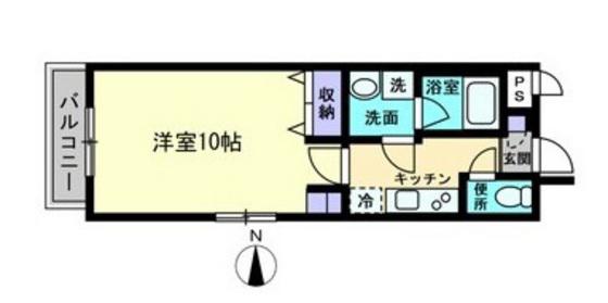 ARCSTAGE清輝本町(1K/2階)の間取り写真
