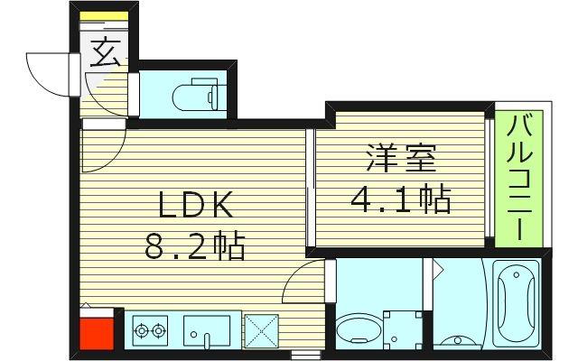 エフアセシアホーゲル(1LDK/1階)の間取り写真
