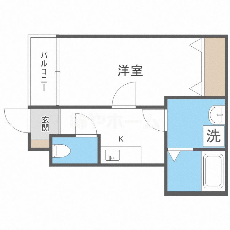 ノイヴェル昭和町(1K/1階)の間取り写真