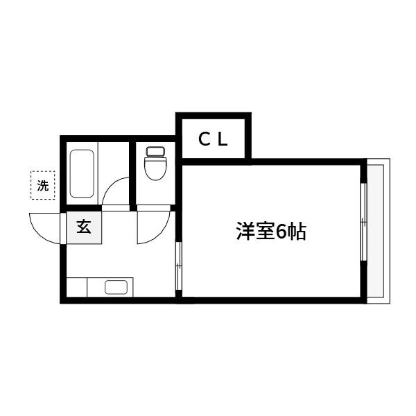 クラビクラ小岩(ワンルーム/2階)の間取り写真