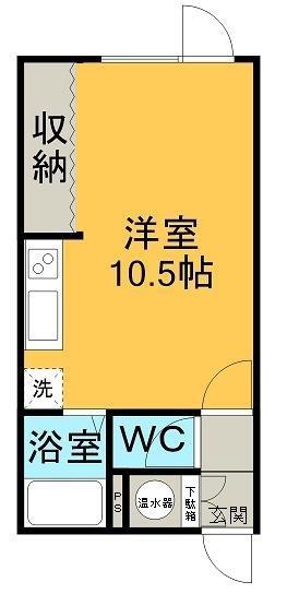 ハイツはまなす(ワンルーム/1階)の間取り写真