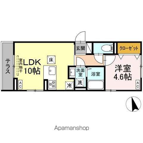 D BLESS横濱赤門通(1LDK/1階)の間取り写真