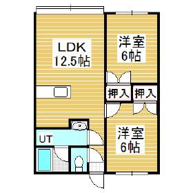 JR室蘭本線 青葉駅 徒歩11分 2階建 築25年(2LDK/2階)の間取り写真