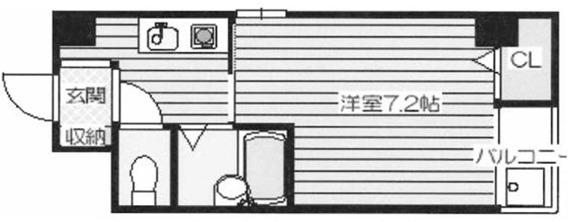 THE CLASSIC TEMMABASHI 公園ハイツ(1K/4階)の間取り写真