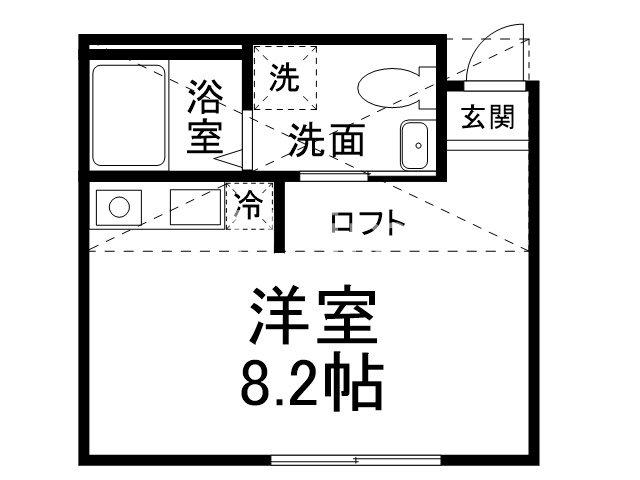 NEST冷泉町(ワンルーム/2階)の間取り写真