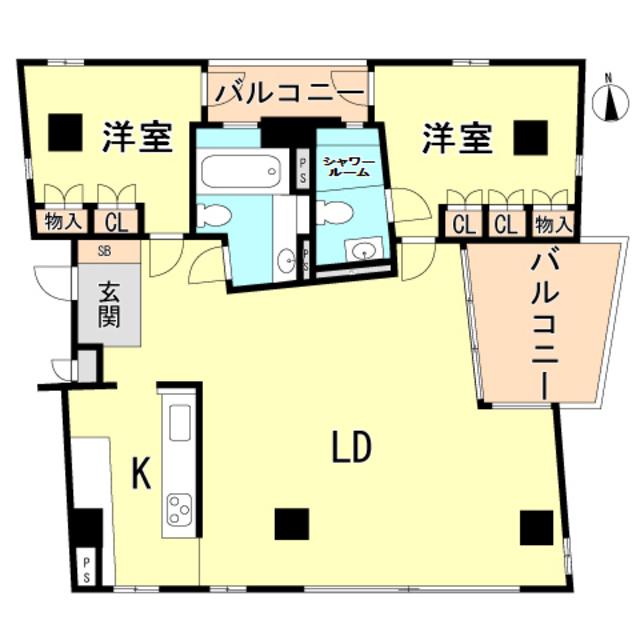 CRESCENT-T(2LDK/3階)の間取り写真