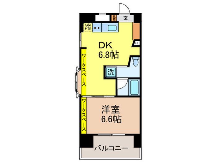 PATH仲六郷(1DK/5階)の間取り写真