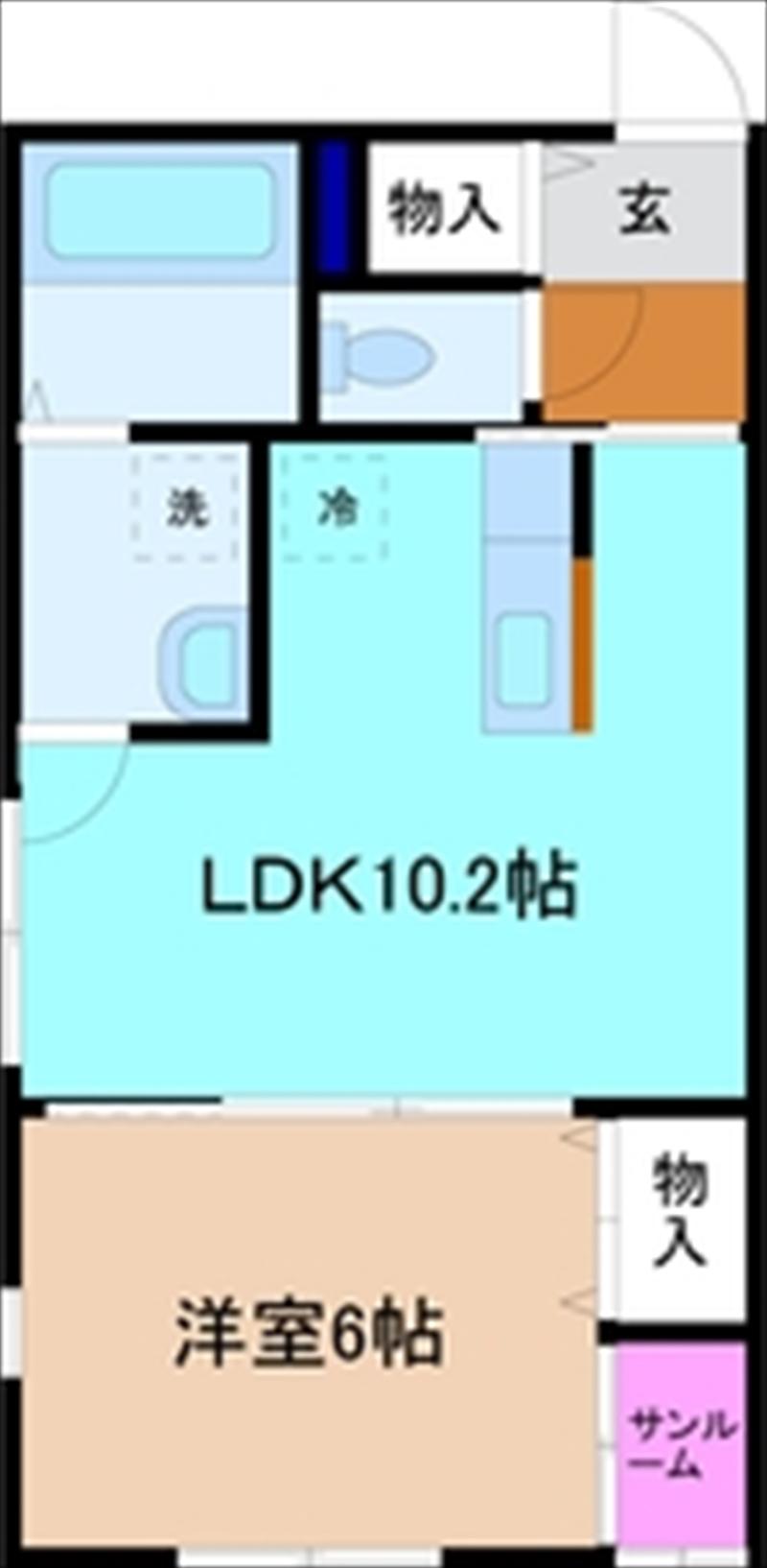 RITZ(1LDK/1階)の間取り写真