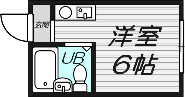 YOUハイム衣摺II番館(ワンルーム/4階)の間取り写真