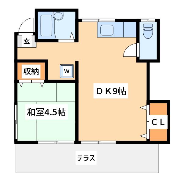 ダイモト壱番館A棟(1DK/1階)の間取り写真