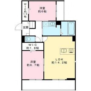 HARMONIOUS福江(2LDK/3階)の間取り写真