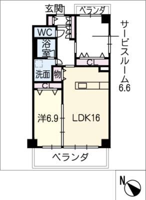 カーサ ケラサス(1SLDK/2階)の間取り写真