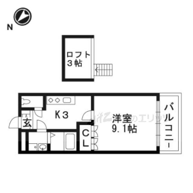 FORESTCOURT(1K/2階)の間取り写真