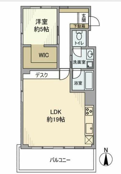 学芸大スカイスクレーパー(1LDK/10階)の間取り写真