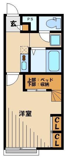 レオパレスエステシティII(1K/2階)の間取り写真